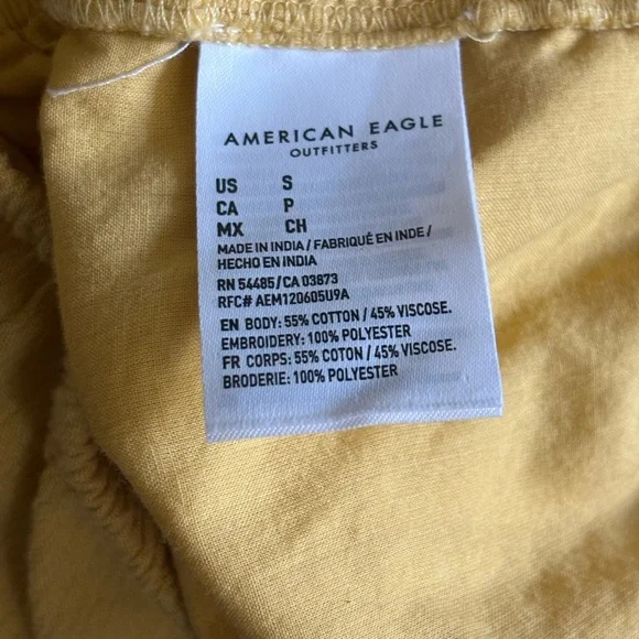 American Eagle Yellow Eyelet Cropped Tank Size S - Picture 8 of 8